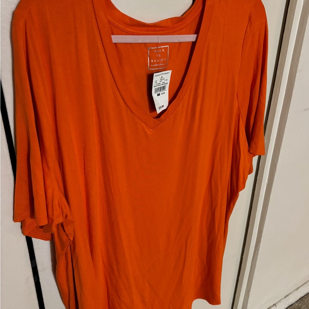 a new day Bright Orange V-Neck Tee - Picture 3 of 6
